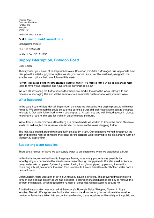 2025-09-29 Thames Water Reply